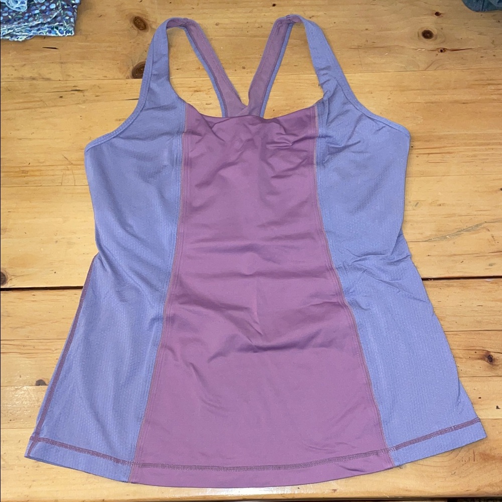 Lululemon- Sz 12- Get Fit Tank- Two Tone Purple- Shelf Bra